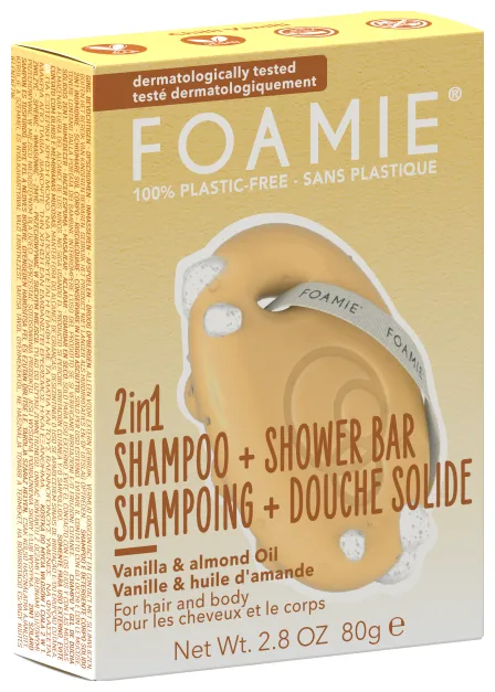 Foamie 2in1 Festes Shampoo und Duschgel Vanille & Mandelmilch