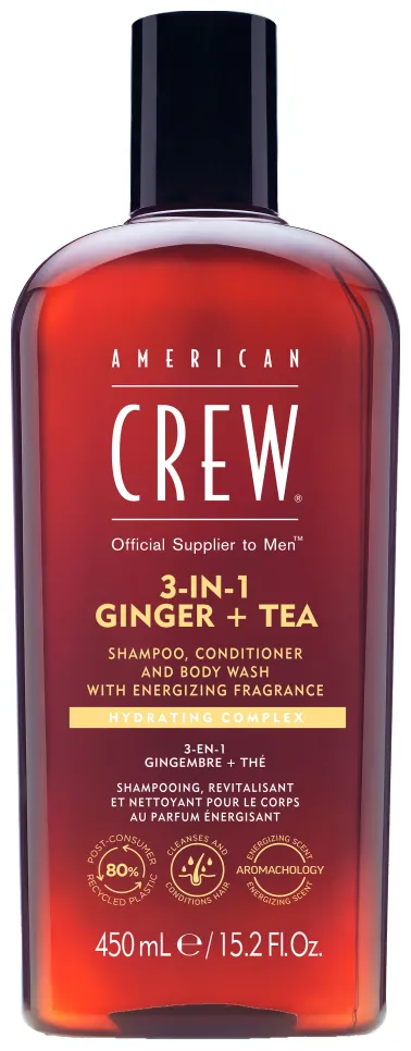 American Crew 3 in 1 Ginger & Tea Shampoo, Conditioner & Body Wash