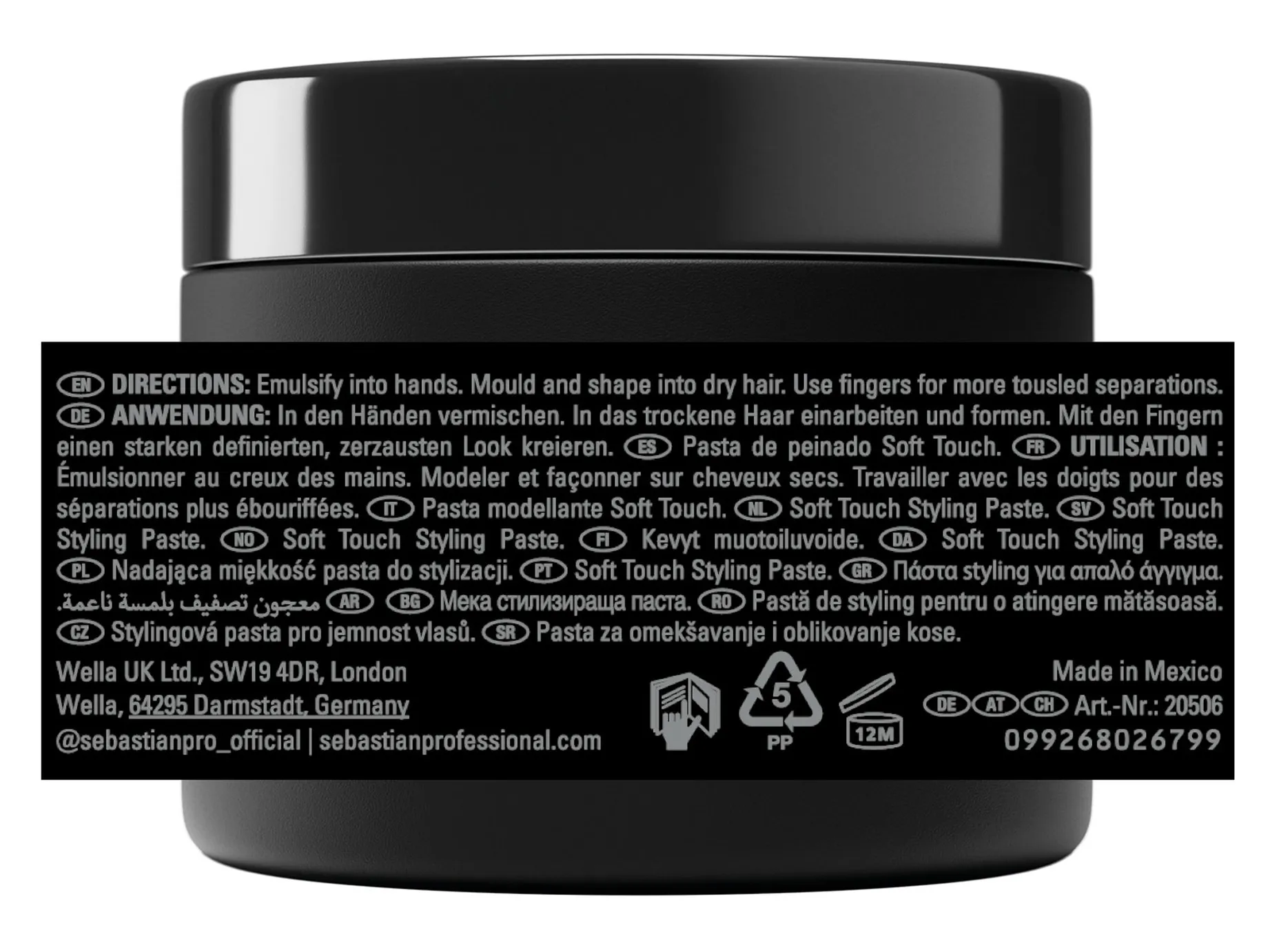 Sebastian Matte Putty Soft Touch Styling Paste
