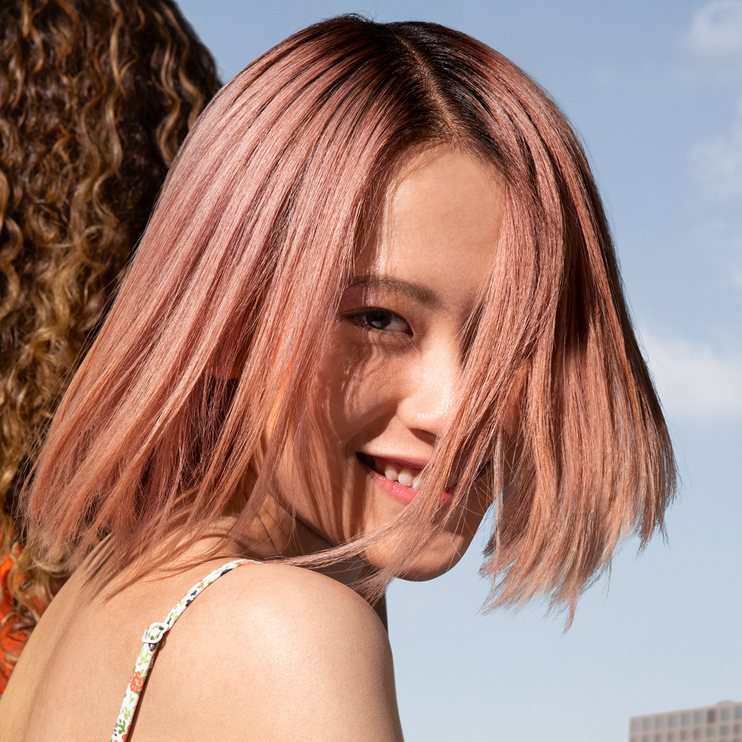 Blondierte Haare nach dem Glossing mit Wella Shinefinity