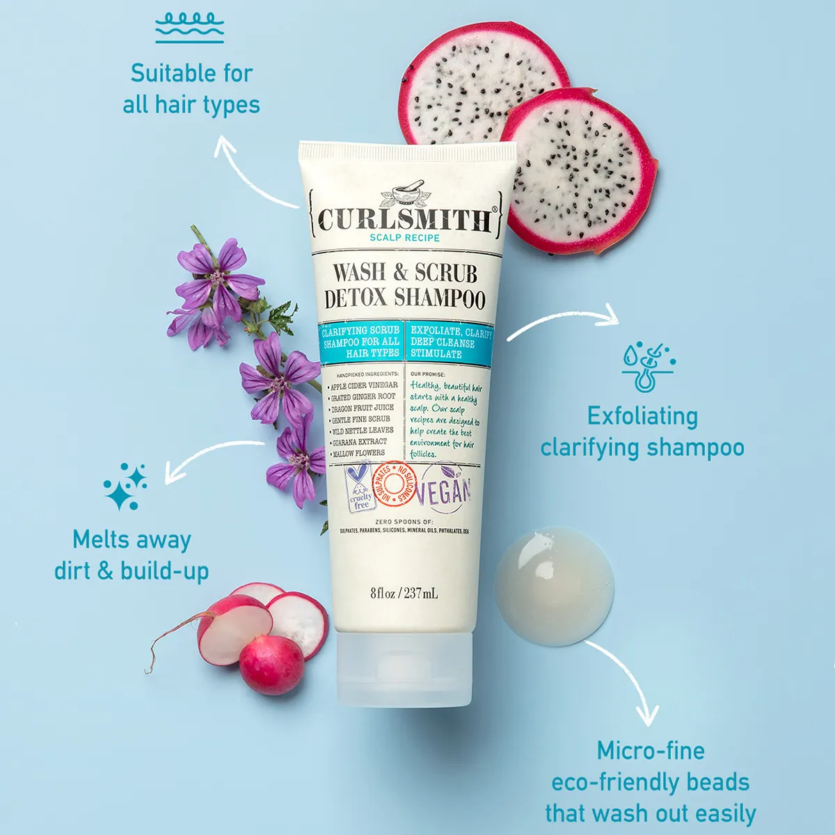 CURLSMITH Wash & Scrub Detox Shampoo