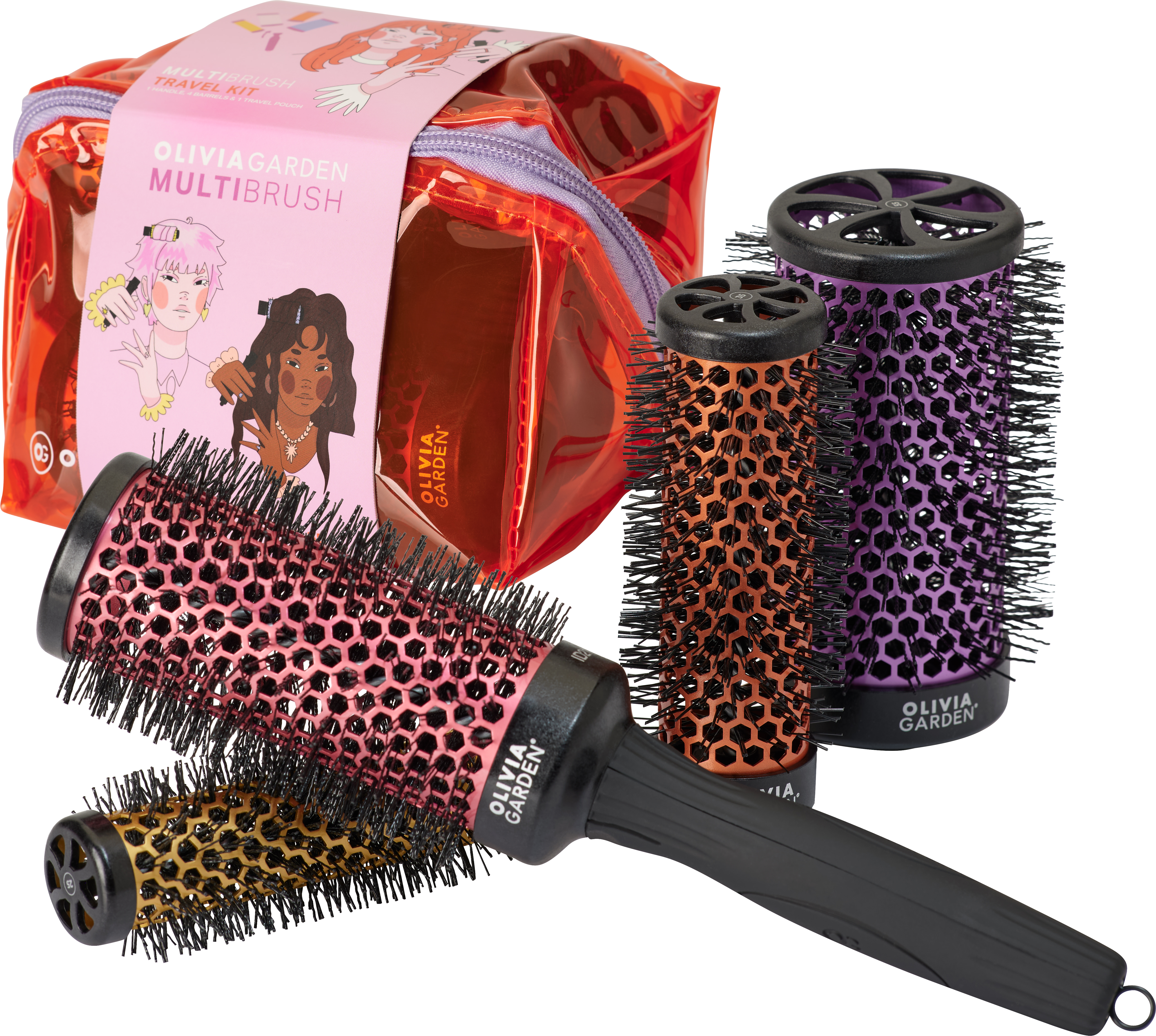 Olivia Garden Travel Kit (25/35/45/55 mm + Griff)