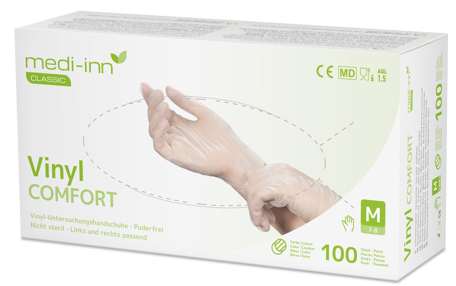 Medi-Inn Vinyl Comfort Einmalhandschuhe transparent puderfrei