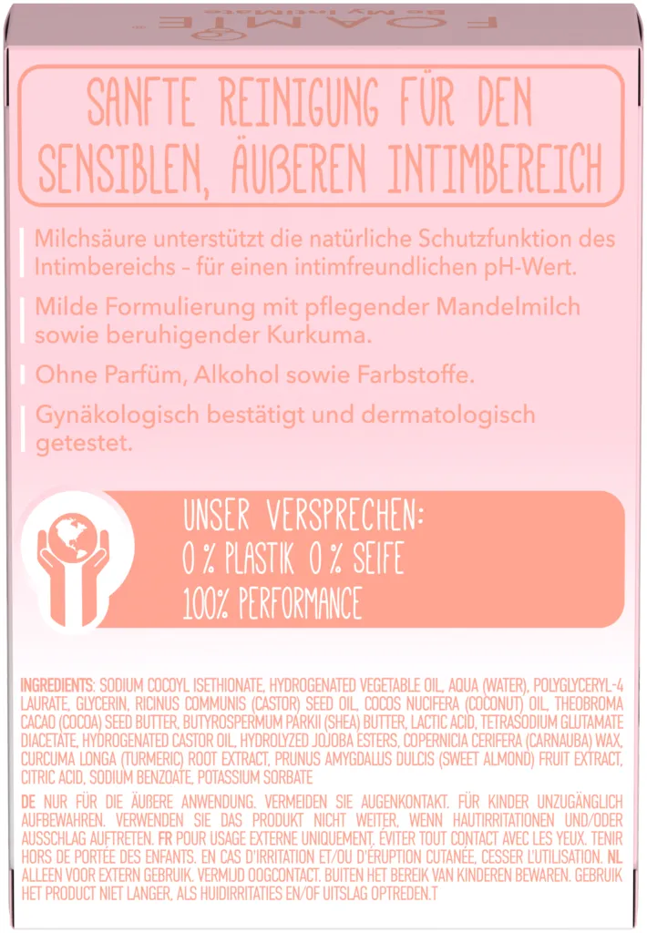 Foamie Feste Intim-Waschlotion Milchsäure und Mandelmilch